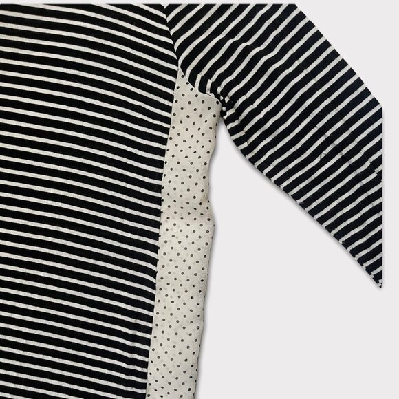 Lelis Soft Thin Striped Polka Dot Top Large V Neck 3/4 Sleeves - Picture 4 of 5